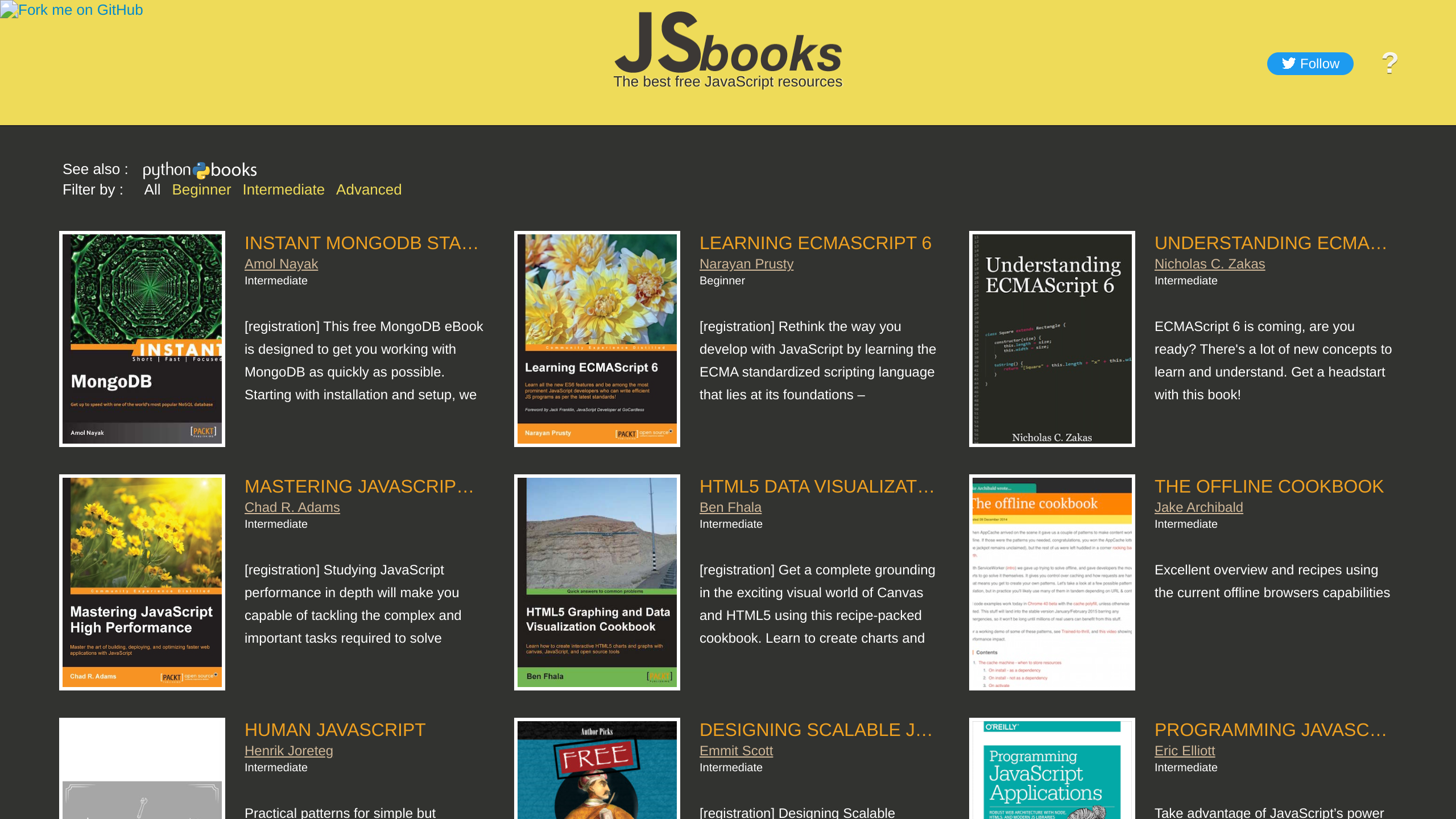 JSbooks's website screenshot